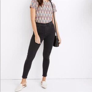 Madewell Women's 10" High Rise Waisted Skinny Jeans Black Size 28”